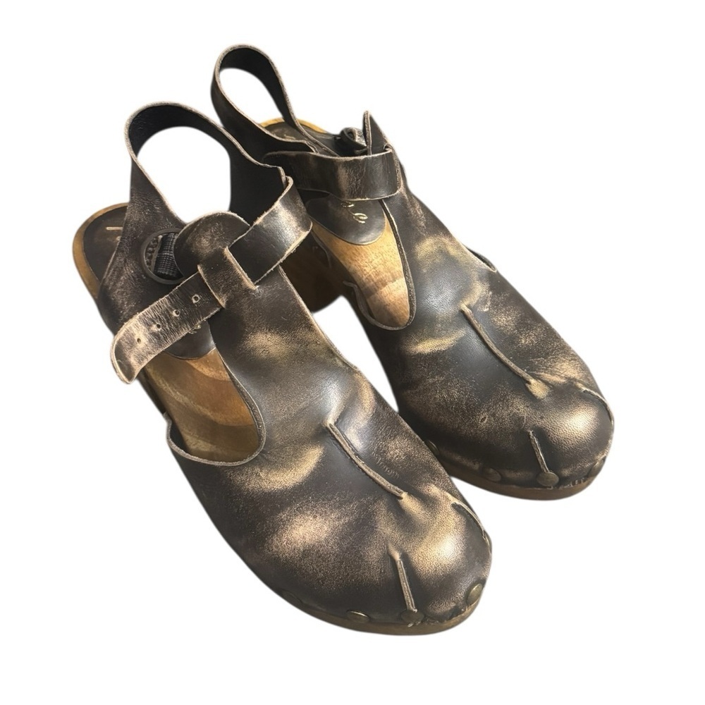 Matisse Colby Studded Wooden Platform Ankle Strap Clogs Size 7